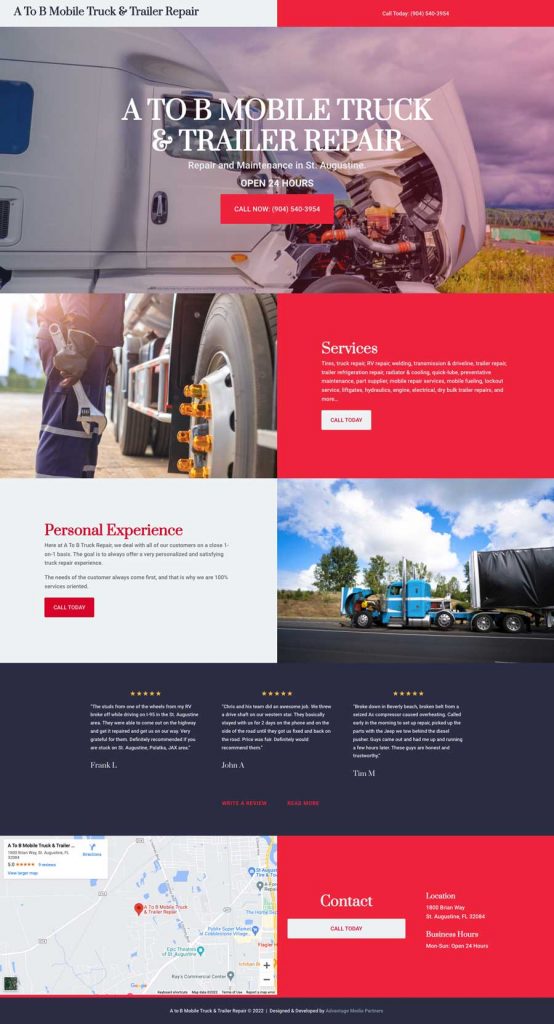 A To B Mobile Truck & Trailer Repair - Advantage Media Partners LLC